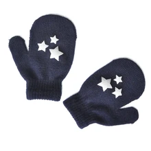 В форме сердца в Звездном стиле с милым принтом детский акриловый теплые перчатки 1-4 года старые виды зима-осень перчатки Новые Модные Повседневное перчатки