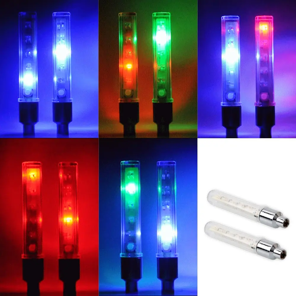 

2PCS Bicycle Light 5 LED 8 modes Tire Tyre Valve Caps Wheel spokes LED Light bike accessories bicycle lanterna For Cycling