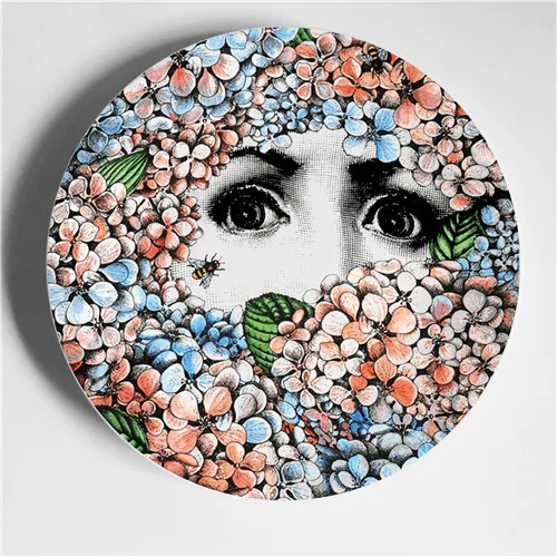 Художественное ремесло Fornasetti Тарелка настенная роспись блюдо керамическое художественное ремесло домашнее украшение креативная настенная подвесная декоративная тарелка
