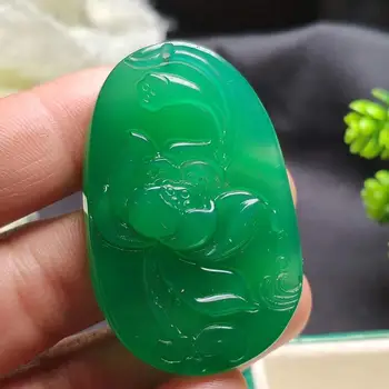 

Natural ice-green jade lotus pendant woman Send Friends Bring Your Own