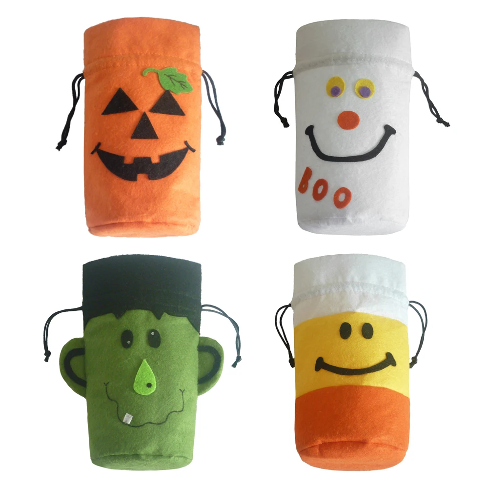 

Halloween Candy Bag Gift Bags Drawstring Sack Pumpkin Smiley Face Bags Sacks Hallowmas Gift For Kids Event Party Supplies Decor