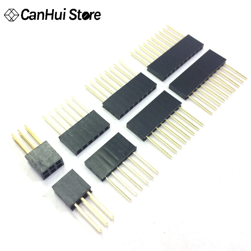

10PCS 2.54mm single/Double Row Female Long pins 11mm Breakaway PCB Board Pin Header socket Connector For Arduino