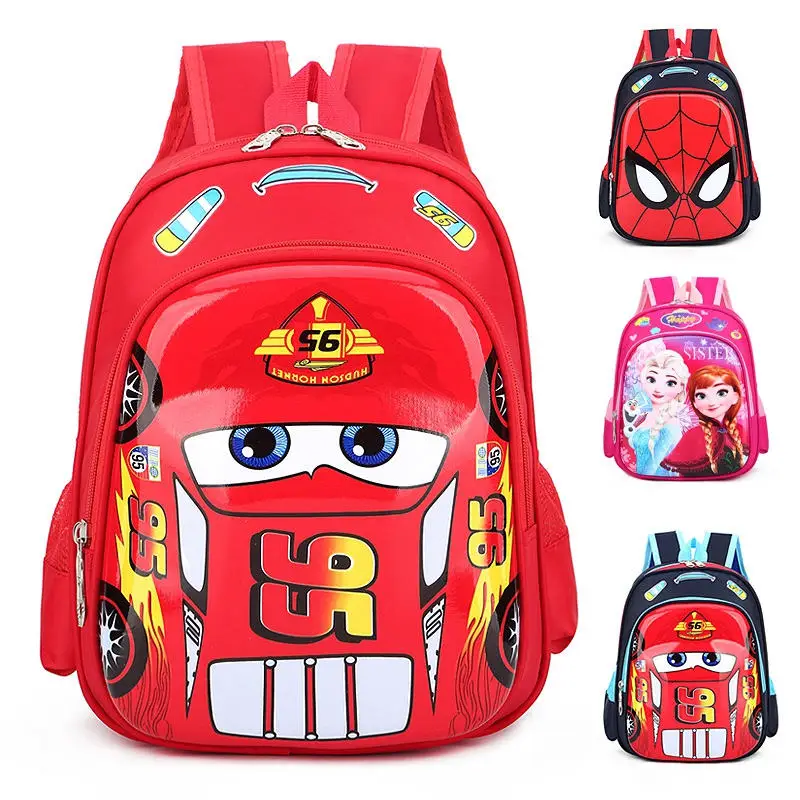 Disney coche chico de dibujos animados bolsa para la escuela de los niños kindergarten mochila niños niñas de almacenamiento de viaje bolso