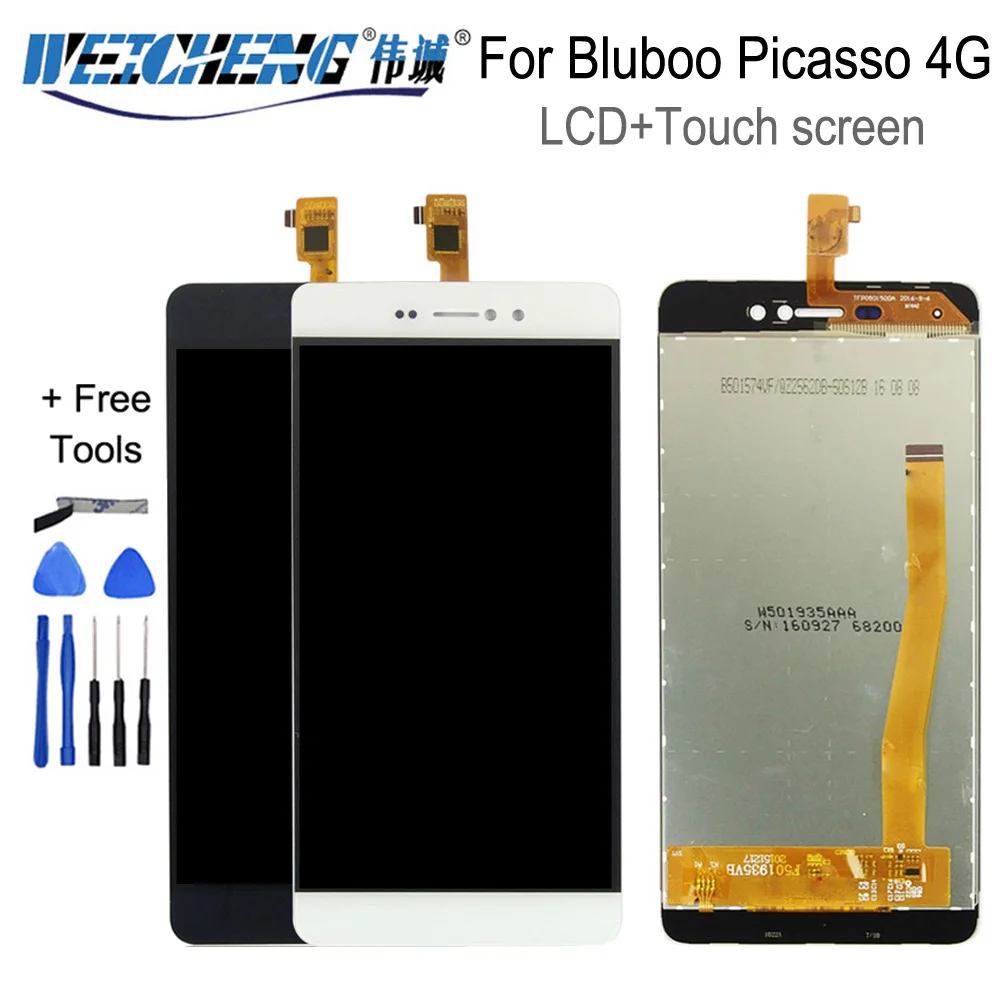 WEICHENG протестирован для Bluboo Picasso 4G ЖК-дисплей с кодирующий преобразователь сенсорного экрана в сборе для bluboo picasso 4g lcd Бесплатные инструменты