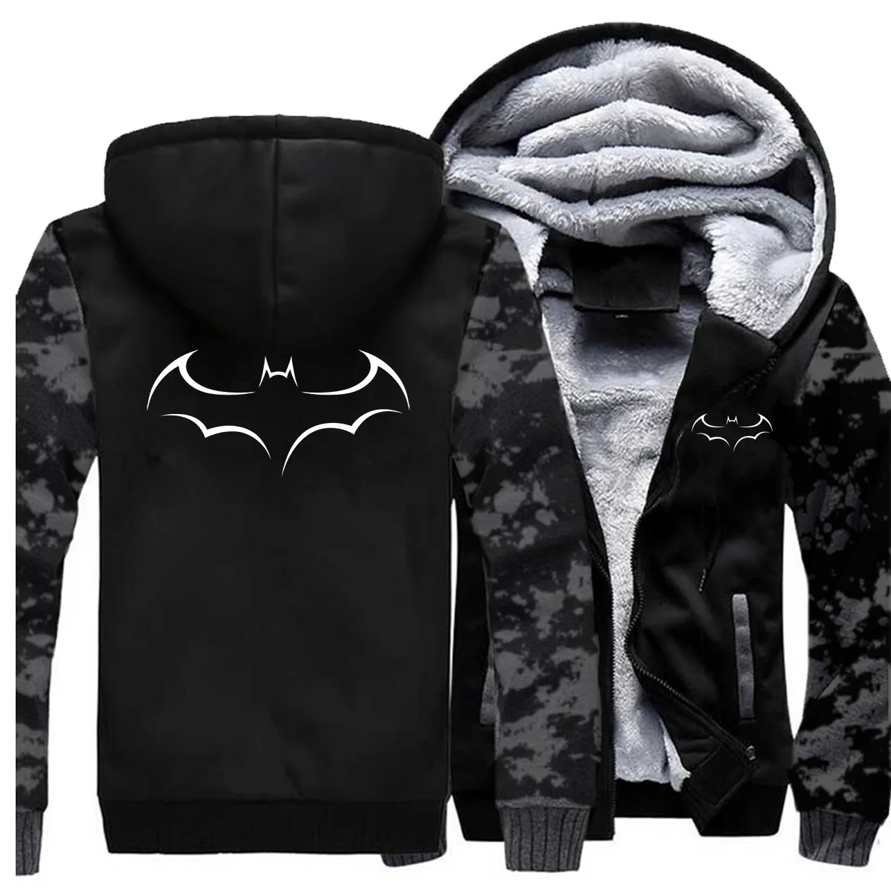 Бэтмен, Брюс Уэйн куртки мужские толстовки свитер супергерой зимние толстые пальто Feece на молнии Спортивная одежда камуфляж супергерой плюс размер - Цвет: Vintage Gray 5