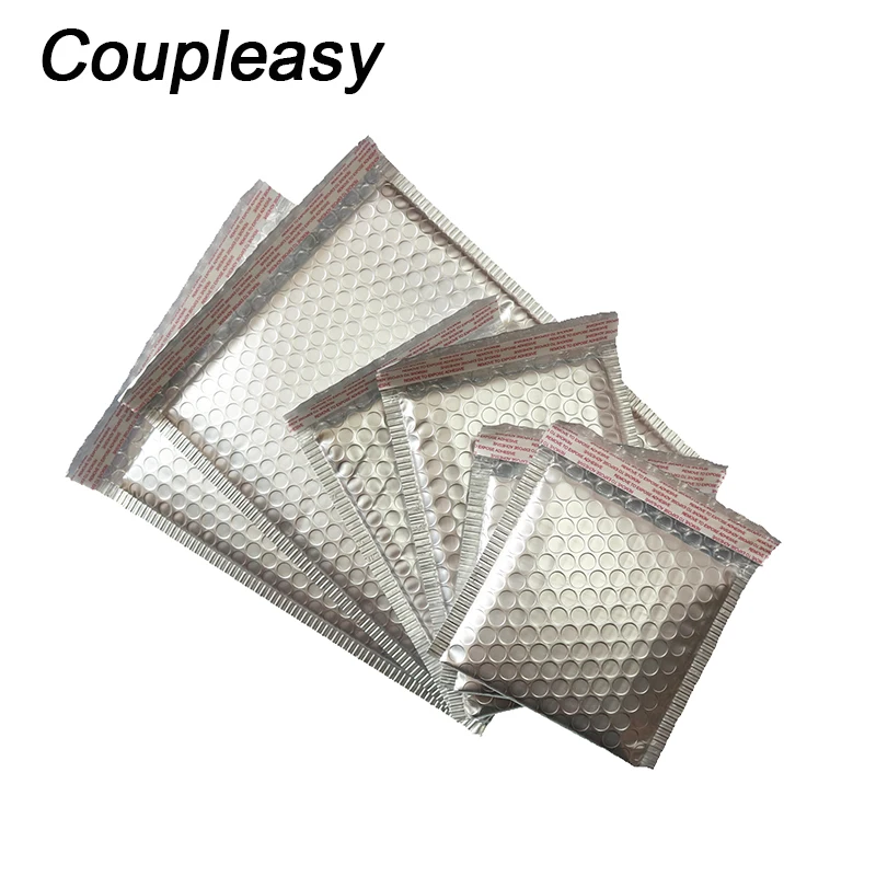 Bolsa com Bolha à Prova de Choque Bolsas de Correio Lote Nova Chegada Bolha Mailer Matte Silver Envelope Acolchoado Envio 4 Tamanhos 25 Pçs –