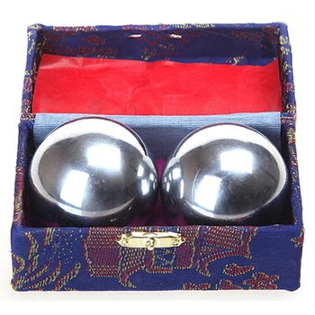 

2X Chinese Baoding Balls Hand Wrist Solid Fitness Handball Health Exercise Stress Relaxation Therapy Chrome Hand Massage Ball
