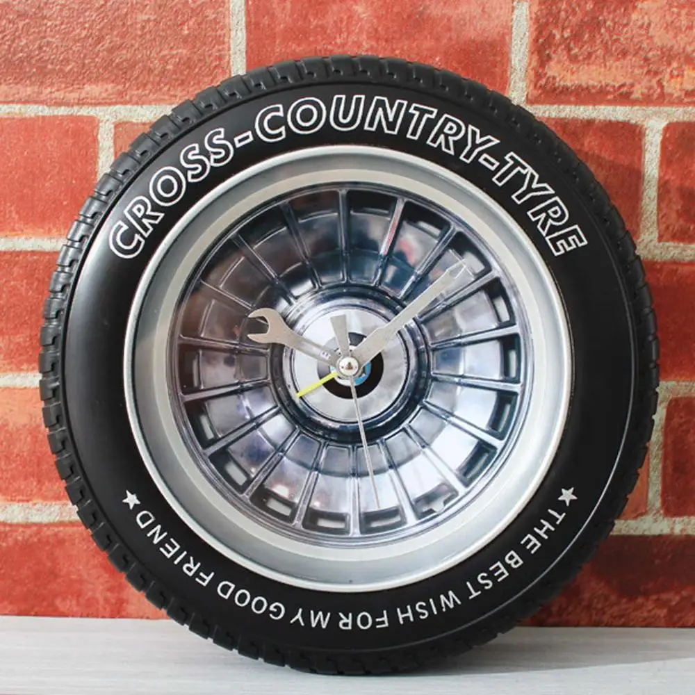 

Tire Clock Car Wheel Shape Alarm Clock Wall Clock Cool Bedroom Decoration