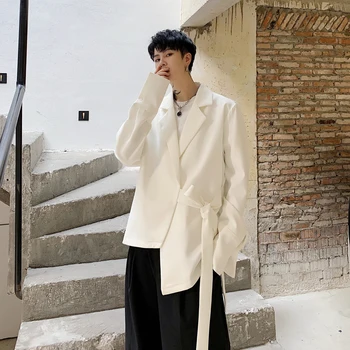 

2019 Winter New Korean Version Of The Trend Couple Personality Asymmetric Temperament Wild Loose Lapel Casual Blazer