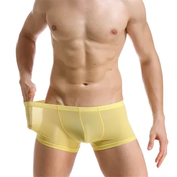 

Men's breathable summer boxers Men's ice silk underwear Male Panties slim low waist sexy Cuecas Men Panties men casual shorts