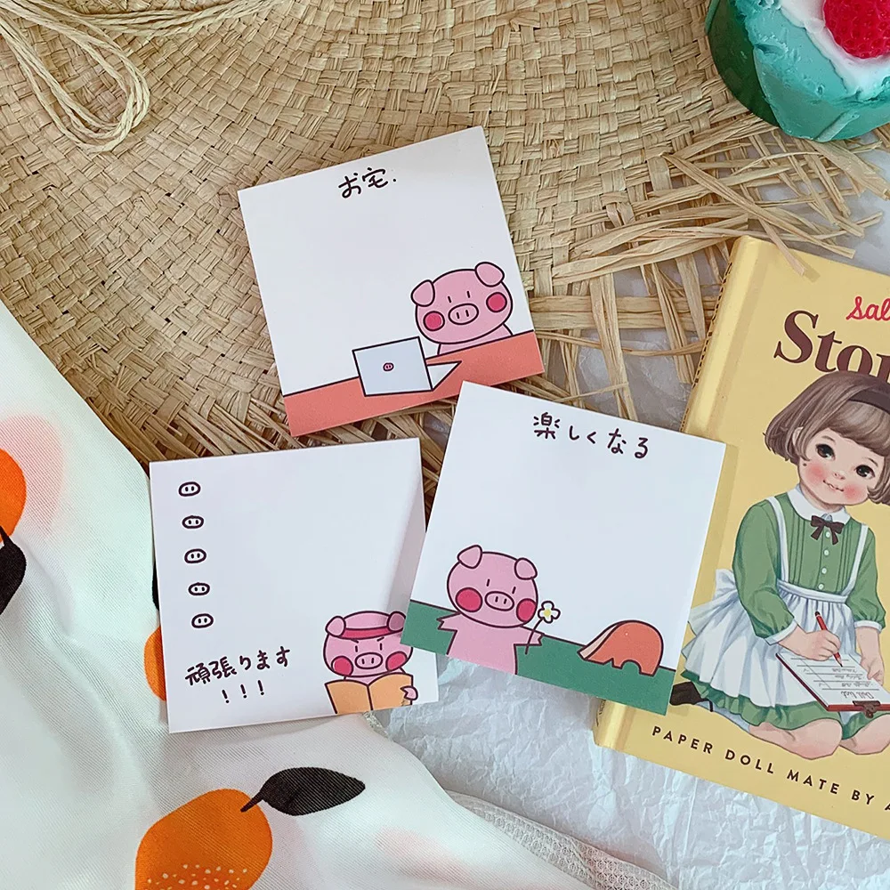 AngelHere Store Kawaii блокнот для заметок портативный милый поросенок проект Tearable memo Note для мальчиков девочек satiery офисные школьные принадлежности