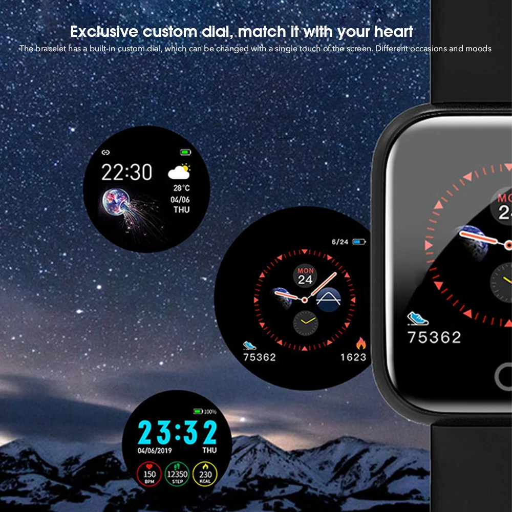 Смарт-часы watchproof, с экраном сердцебиения, умные часы, для мужчин и женщин, Bluetooth, наручные часы, Фитнес трекер Браслет спортивные часы силиконовые