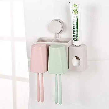 

Household Bathroom Accessories Set Toothbrush Holder, Wall-Mounted Toothbrush Holder With Suction Cup, Can Hold Two Toothbrushes