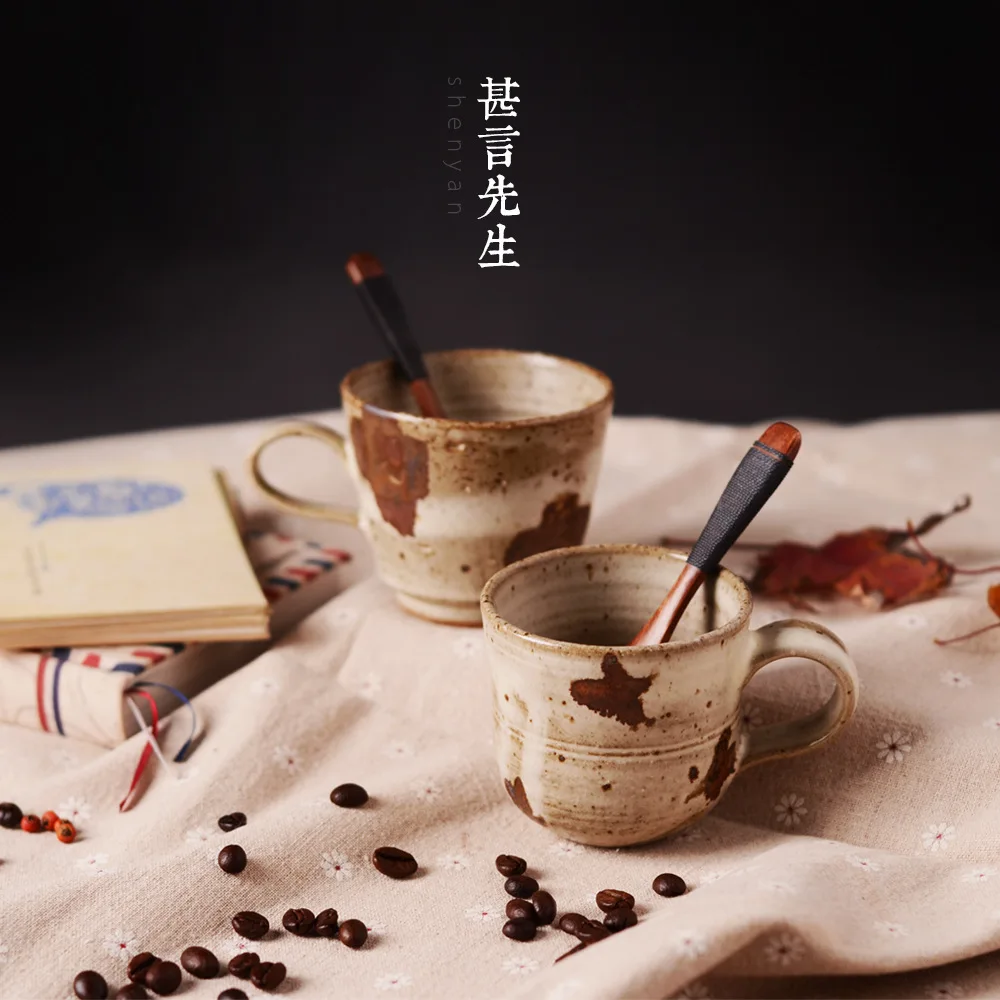 

Very Much Manual Hand Understanding Ceramics Coffee Cup Dish European Concise Coffee Cup Originality Bring Spoon Milk Glass