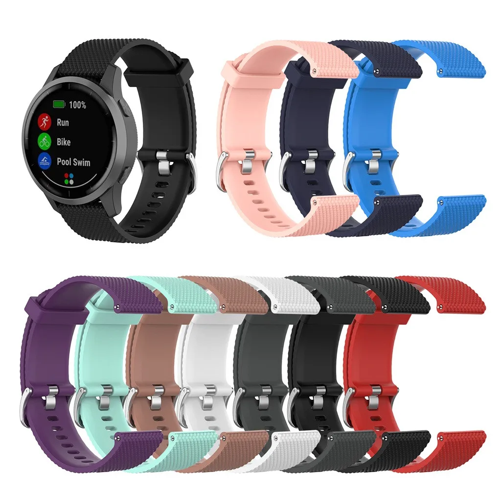 Силиконовый сменный ремешок для наручных часов совместимый с Garmin Vivoactive 4 фитнес