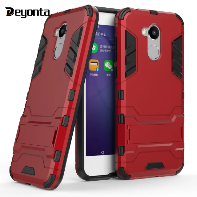 

Cool Iron Man Armor Dual Phone Case For Huawei Honor 6A Play Honor Play 6A DLI-TL20 DLI-AL10 Armor Stand Holder Cover Housing