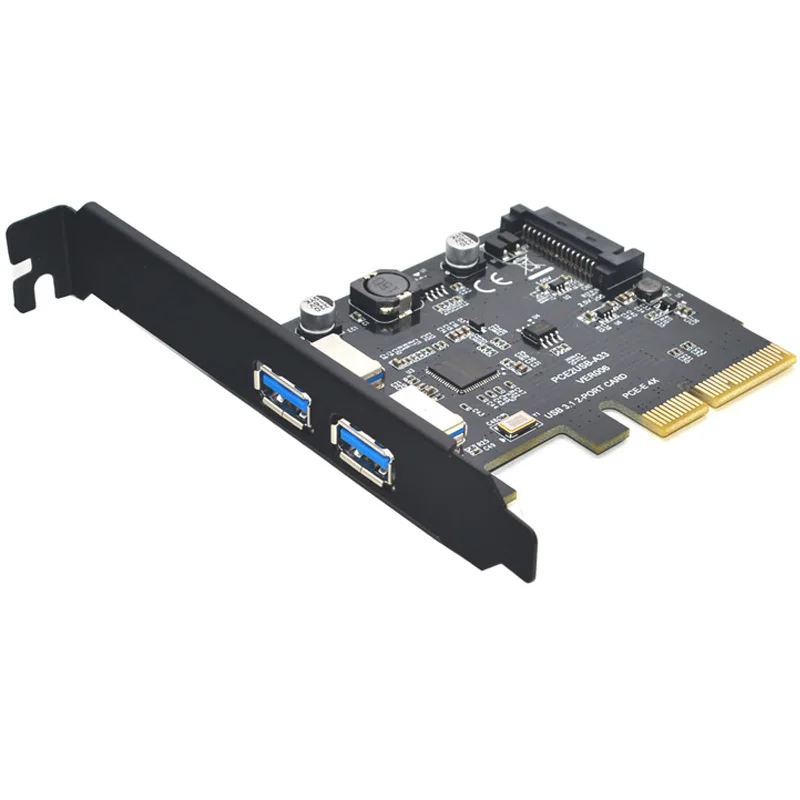 Плата расширения SuperSpeed 10 Гбит/с USB 3 1 2 порта PCI E экспресс карта 15pin SATA разъем