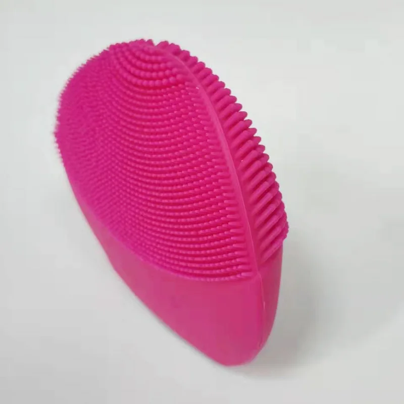 Rose red Очищающая щетка для лица очищающая щетка для лица силиконовая USB зарядка, USB перезаряжаемая, водонепроницаемая - Цвет: Rose red