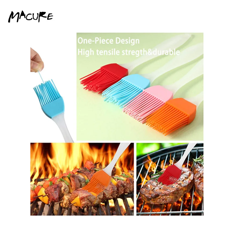 Домашняя кухня пищевой класс красочная силиконовая щетка 19 см кухонные