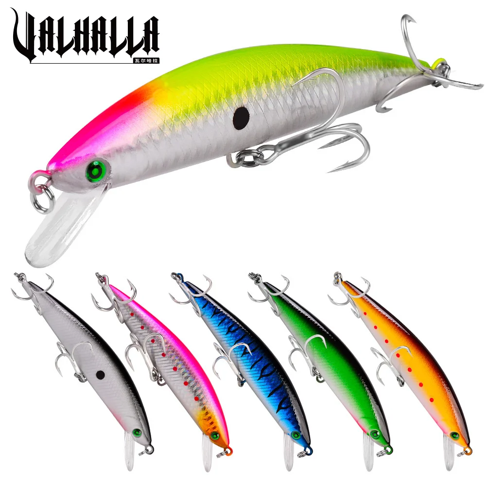 

VALHALLA 6Pcs Minnow Hard Fishing Lure 41g-1.5oz Artificial Bait 13cm-5" Sinking Wobbler Lures for Bass Swimbait Fishing Tackle