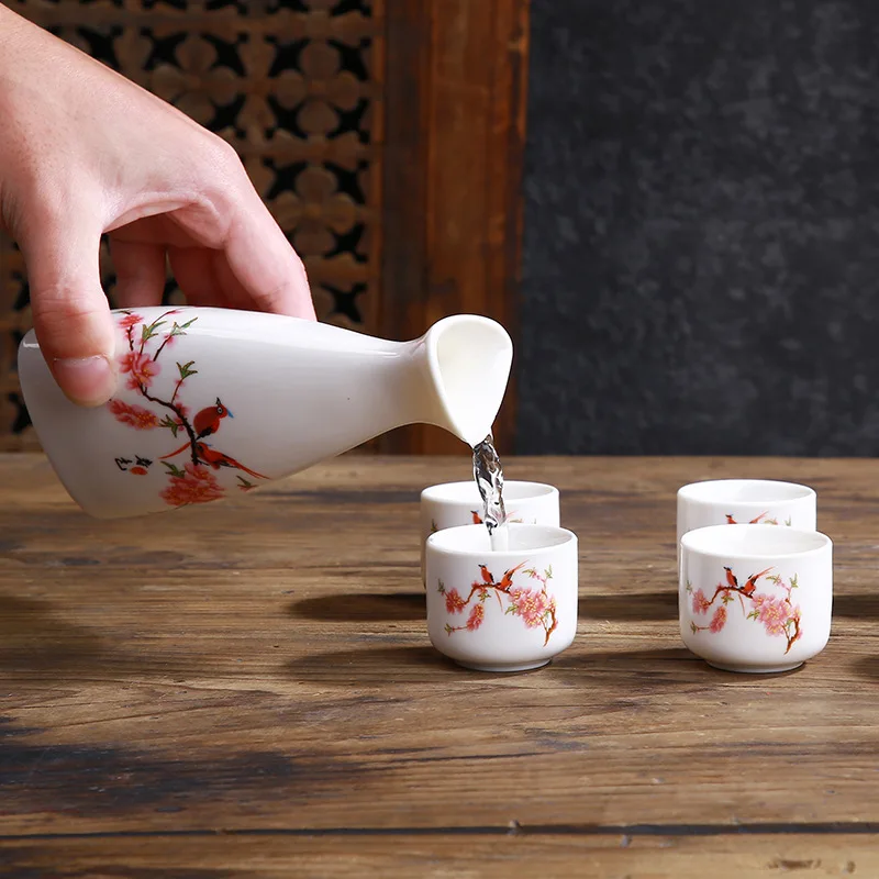 Handmade White Porcelain Glaze Color Japanese Style Wine Set Separator Glass Zen Tea Jug Use For Bar &amp Home | Дом и сад