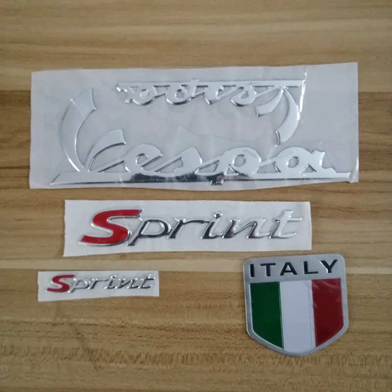 Мотоцикл 3D серебро итальянский флаг наклейки Эмблемы автомобилей Наклейка для piaggio Vespa Sprint 125 150