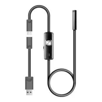 

1M 1.5M 5.5mm 7mm Endoscope Camera Flexible IP67 Waterproof Inspection Borescope Camera for Android PC Notebook 6LEDs Adjustable