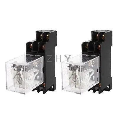 

2PCS JQX-13F DC 12V Coil DPDT 8 Pin Power Electromagnetic Relay w Socket