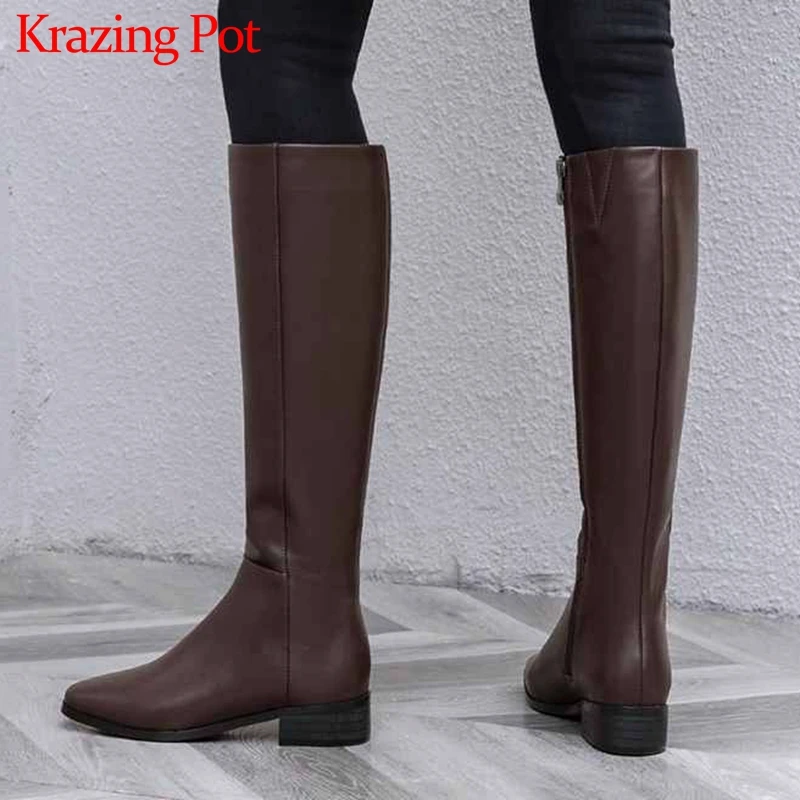 MORAZORA/ г., зимние модные сапоги до колена из натуральной кожи обувь на шнуровке высокого качества на Высоком толстом каблуке с круглым носком женские ботинки