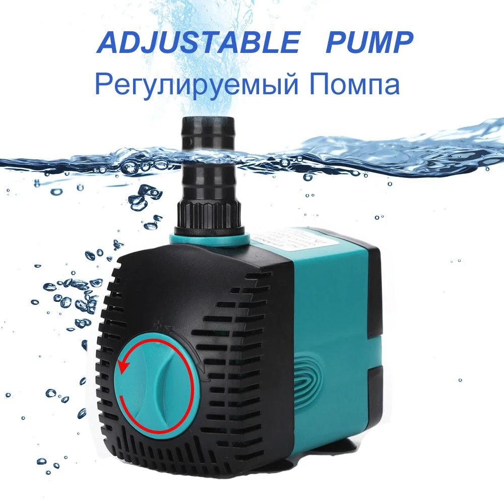 Погружной насос 3/6/10 Вт бесшумный помпа для фонтана 220 л/H-600L/H фильтр пруда