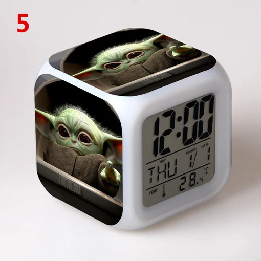Reveil Numerique Bebe Yoda Une Piece Le Mandalorian Enfant Veilleuse Lumineuse 7 Couleurs Horloge Jouets Pour Garcons Et Filles Cadeau Aliexpress