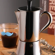 Кофейник из нержавеющей стали, кофейник из мокко, маленькая бытовая электрическая плита с подогревом, итальянская Эспрессо-машина из нержавеющей стали