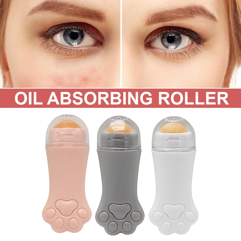 1pc Cat Claw Facial Volcanic Stone Oil Absorbing Roller Face Oil