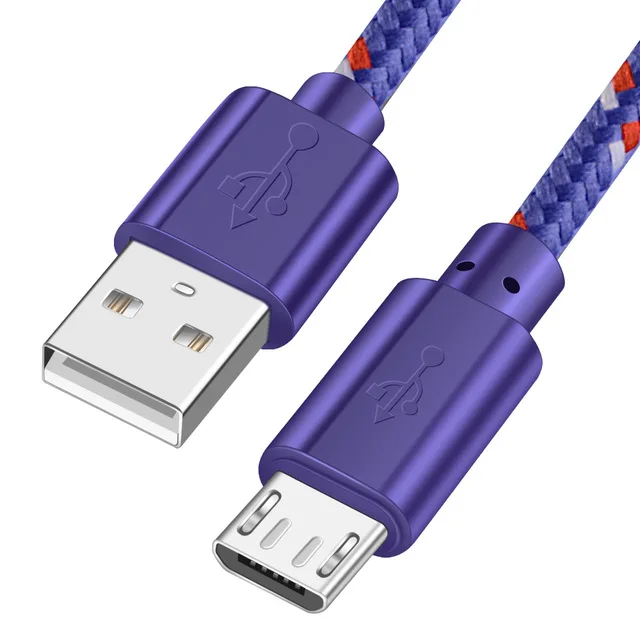 Vanniso Micro USB кабель 1 м 2 м 3 м Синхронизация данных USB кабель зарядного устройства для samsung S6 S7 htc LG huawei xiaomi Android кабели для мобильных телефонов - Цвет: Purple