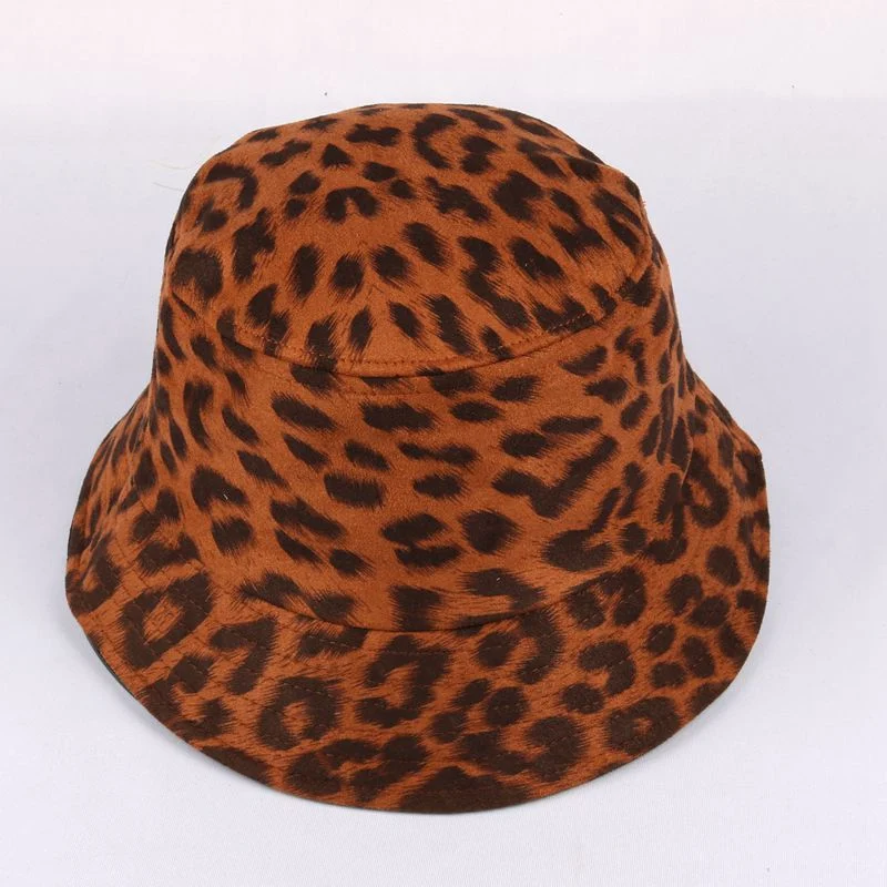 WZCX Leopard Korean Version Women Fisherman'S Hat Fashion Outdoor Casual Tide Spring Autumn Basin Cap Adult Cap