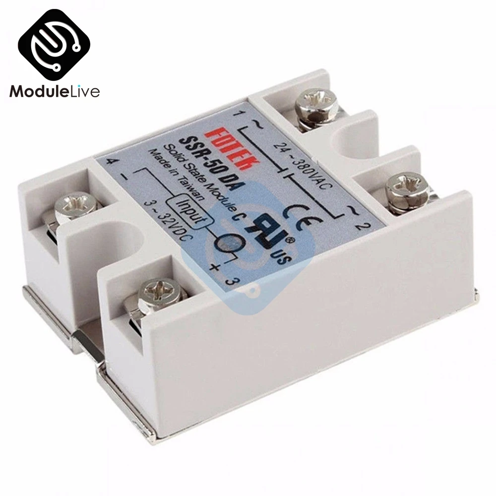 24 V-380 V 50A 250V SSR-50DA твердотельный релейный модуль 3-32V DC В AC SSR-50 DA SSR Для PID температурного контроллера напряжения