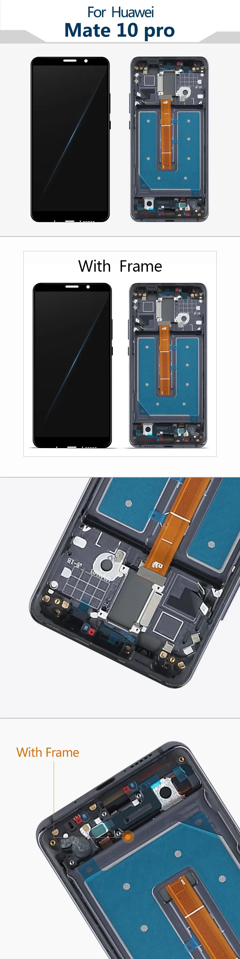ЖК-дисплей для huawei mate 10 Pro, ЖК-дисплей, сенсорный экран, дигитайзер, запасные части с рамкой для huawei mate 10 Pro, ЖК-дисплей