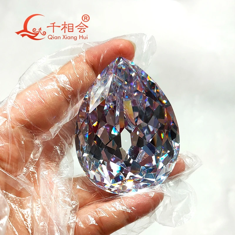 배 모양 컬리언 컷 큐빅 루즈 스톤 CZ 스톤, 흰색과 노란색, 893ct, 45.6x59mm