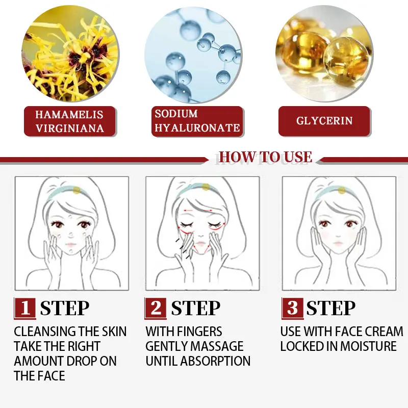 MeiYanQing Hamamelis сужающая поры эссенция эффективно чистая пора Отшелушивающий отбеливает кожу пополняет кожу влагой усадочная поры