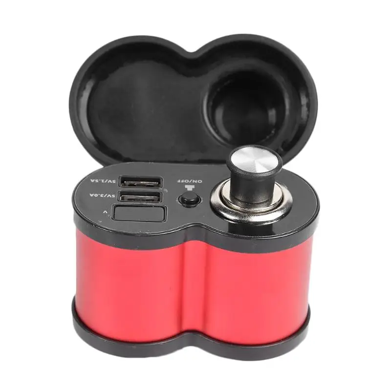 12 V-24 V адаптер зарядного устройства с двойным USB светодиодный вольтметр прикуриватель для мотоциклов Pop up в 5S электронных сигарет - Название цвета: Красный
