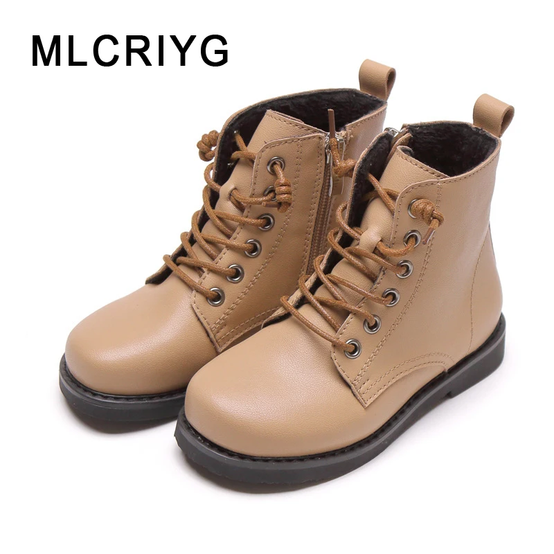 Winter Kids Martin Boots Boys Warm Black Boots Baby Girls Ankle Boots Children Leather Shoes Toddler Brand Boots Fashion New