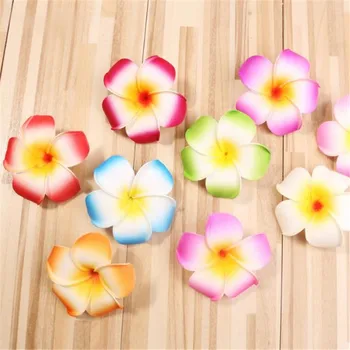 

100Pcs/Lot Dia.9cm/3.54" Fake PE Plumeria Flowers Head Artificial Foam Frangipani for Wedding Bride Wrist Flower Home Decoration