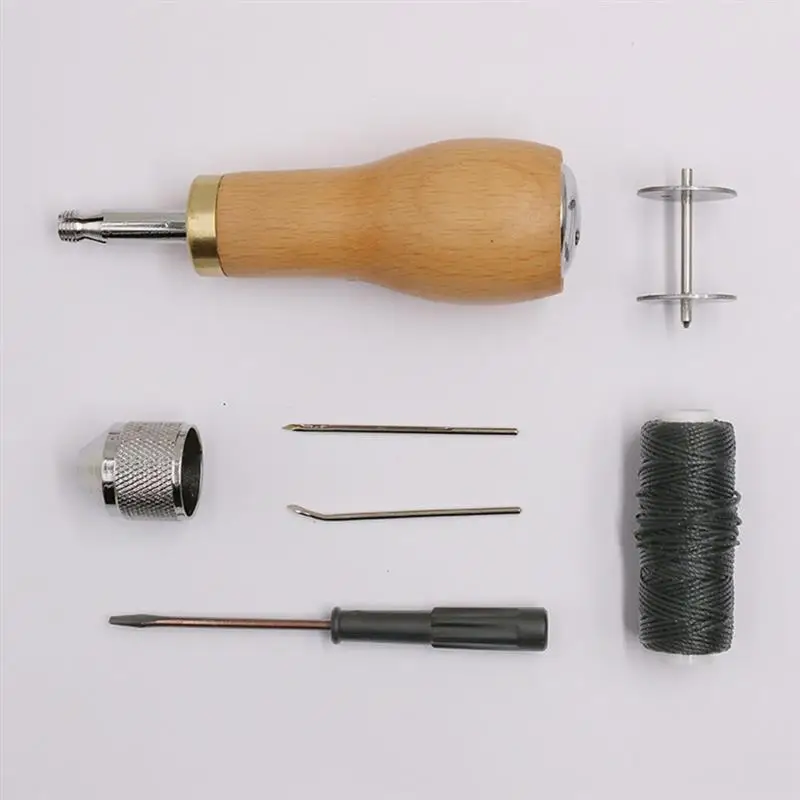 Профессиональный Дизайн Металл+ дерево кожаный инструмент DIY Speedy Stitcher шитье шило набор инструментов кожа парус и холст ремонт