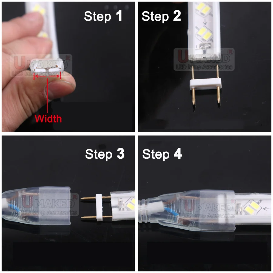 110V 220V LED Strip Connector 5050 2Pin 4pin RGB Color Straight Corner  Adapter