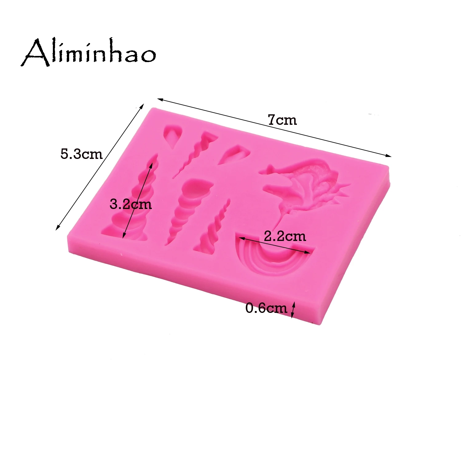 B1420 Rainbow unicorn horn Clay Resin Sugarcraft Silicone mold fondant mould cake decorating tools chocolate gumpaste molds