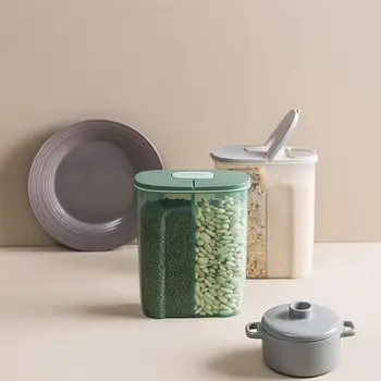 

1pc Plastic Sealing Jar Household Grain Box Compartments Sealed Canister Large Capacity Grain Storage Tank (White)