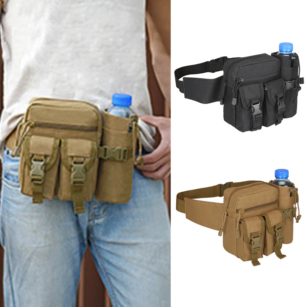 

Practical Outdoor Travel Waist Bag Hiking Climbing Water Bottle Holding Waistbag Military Waist Pack Bags 600D Nylon Belt Bag