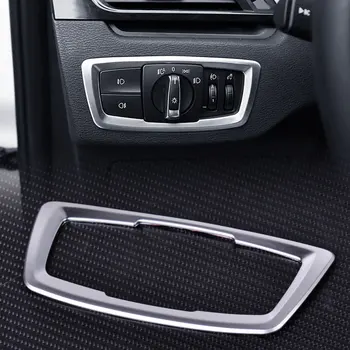 

1pc ABS plastic with matte chrome Interior Decoration Head light Switch Button Cover Trim Frame Fit for BMW X1 F48 2016 2017