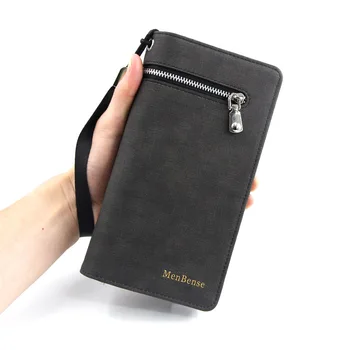 

Men PU Leather Wallet Zipper Designer Fashion Purse Long Wallets Phone Clutch Bag Card Holder Package Purses
