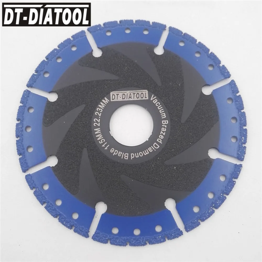 DT-DIATOOL 2 шт. диаметр 115 мм/4,5 дюйма вакуумной пайки алмазные режущие диски Все назначения режущие диски лезвия снос лезвия стали металлические лезвия